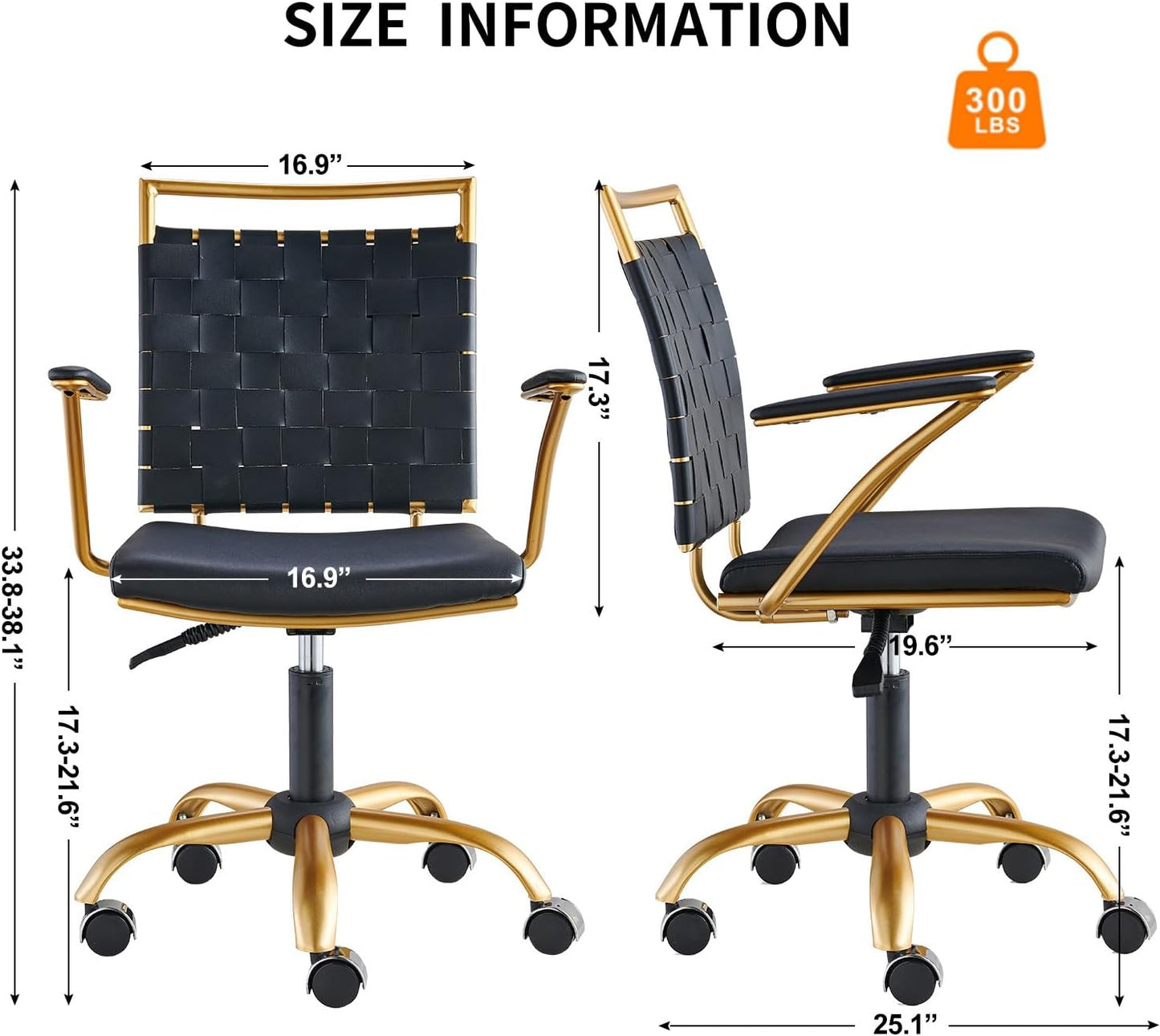 LUX MODERNS Black Desk Chair