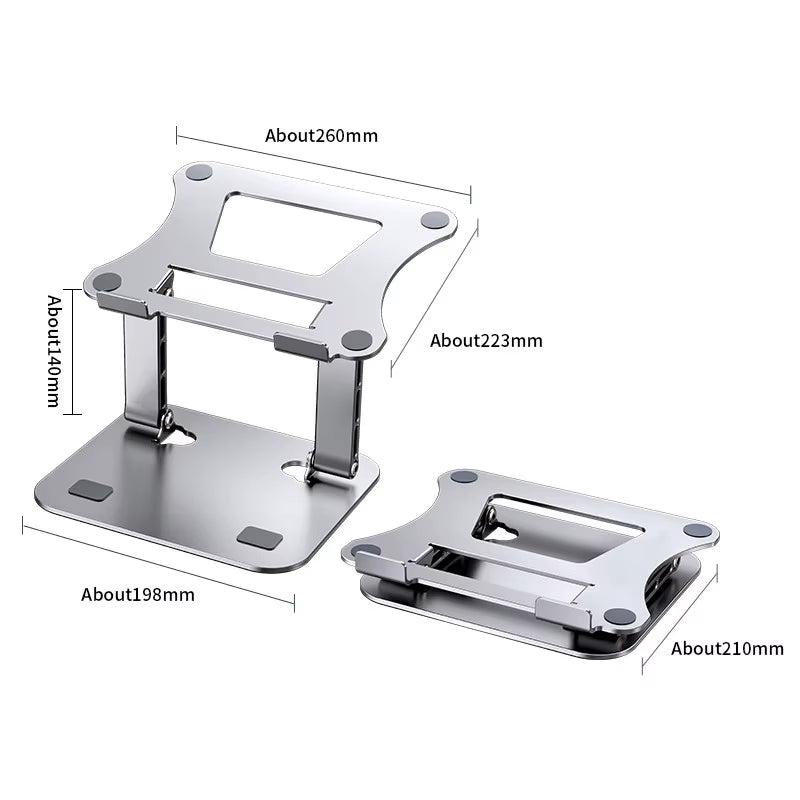 Phone Tablet Stand Adjustable Aluminum Alloy Laptop Tablet up to 17 "Laptop Portable Folding Stand Cooling Stand Support