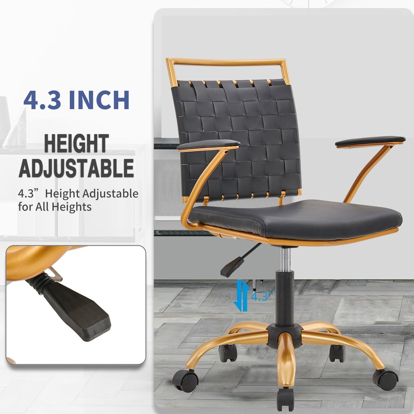LUX MODERNS Black Desk Chair